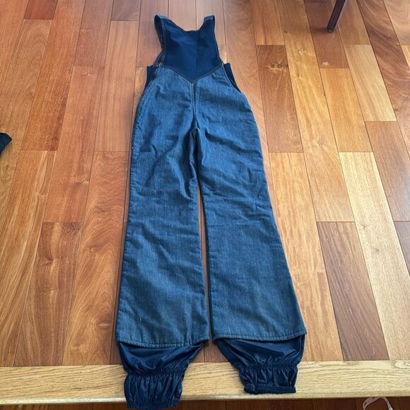 Levi's Vtg 70s Ski Bib Denim Blue Jean Snow Suit Overalls Apres Womens 10/12 - Picture 4 of 16